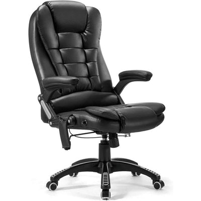 Massage Office Chair With Adjustable Tilt Angle Reclining Swivel Chair with Padding and Ergonomic Lumbar Support Black - Purely Relaxation